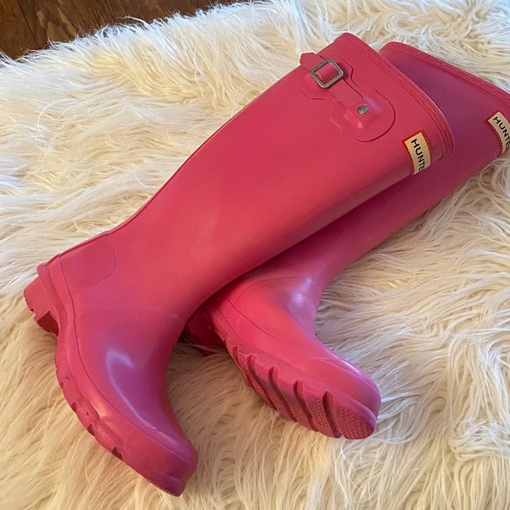Hunter girl Fuchsia Waterproof tall rain Boots